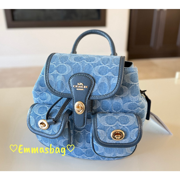Coach Hadley Backpack In Signature Denim CDB95 denim/Gold/Indigo main image 5